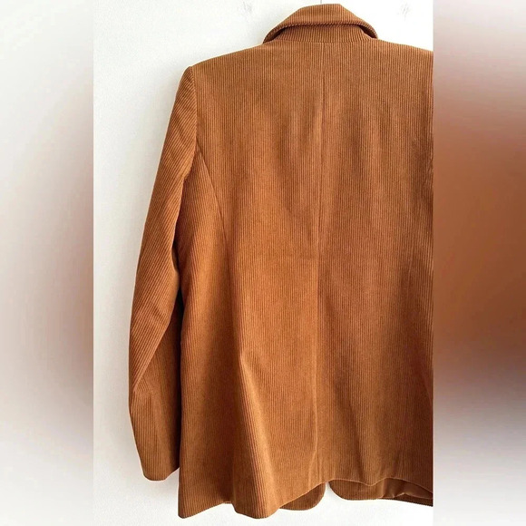 Rachel Zoe Brown Corduroy Blazer, 70s Inspired Jacket, Size Medium - Picture 10 of 16